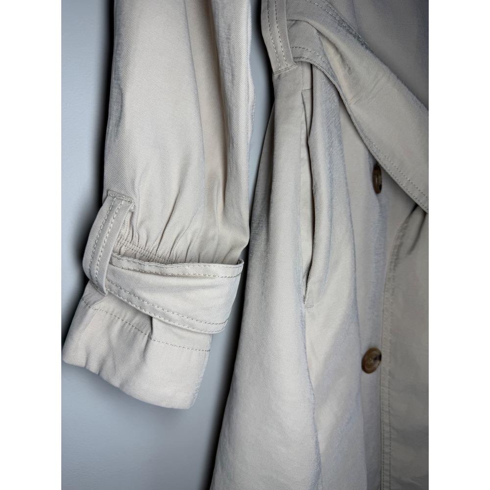 Banana Republic Khaki Beige Double Breasted Belted Trench Coat Womens XS - Picture 6 of 9